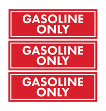 Load image into Gallery viewer, Bulk Case of 250 Sets - Sutter Signs 3pc Gasoline Only Stickers for Fuel Tank | Weatherproof Adhesive Decals for Trucks, Tractors, Fuel Cans, Gas Caps