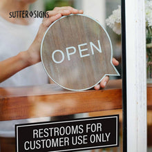 Load image into Gallery viewer, Restrooms for Customer Use Only Sticker Signs (Pack of 2)
