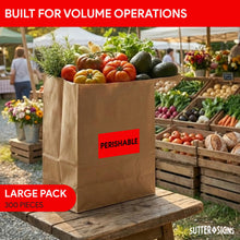 Load image into Gallery viewer, Bulk Case of 20 Rolls - 300pcs Perishable Labels for Shipping Receiving, 3" x 5" Bright Red Perforated Stickers