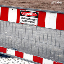 Load image into Gallery viewer, Bulk Case of 50 Signs - Danger Construction Site Sign 14x10 Inch, Aluminum Sign for Construction Site, Hazard Areas, No Trespassing, Aluminum Sign with Mounting Holes