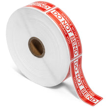 Load image into Gallery viewer, Bulk Case of 50 Rolls - 1000 pcs Do Not Bend Stickers for Shipping 1x3 Inch Roll Labels