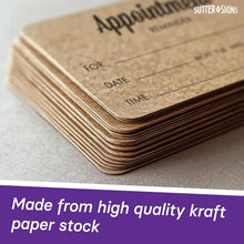 Load image into Gallery viewer, Bulk Case of 50 Sets - Appointment Reminder Cards 200 ct | Hair Stylist Must Haves, Cosmetology Salon Essentials, Cleaning Business Cards, Massage Therapist Supplies | Kraft Appointment Cards