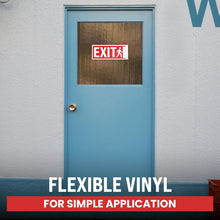 Load image into Gallery viewer, Bulk Case of 250 Sets - 3pcs Exit Sign Stickers, 10" x 4" Weatherproof UV Laminated Vinyl Exit Stickers for Office, Workplace, Business