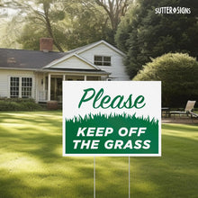 Load image into Gallery viewer, Bulk Case of 14 Sets - Keep Off Grass Yard Signs with H-Frame Stakes, 17" x 13" Corrugated Plastic Keep Off Grass Signs for Yard (Pack of 4)