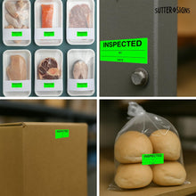 Load image into Gallery viewer, Bulk Case of 100 Rolls - 600pcs Inspected Stickers for Quality Control, Inventory, Color Coding, 1" x 2.25" Labels