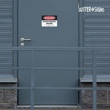 Load image into Gallery viewer, Bulk Case of 50 Sets - Danger Electrical Room Aluminum Sign, 10x7, Rust-free Aluminum Sign with Pre-drilled Mounting Holes by Sutter Signs
