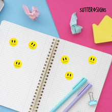 Load image into Gallery viewer, Bulk Case of 100 Sets - Smiley Face Stickers 1000 pcs | Green/Yellow/Red Smile Stickers for Teachers Parents Rewards, 3 Designs, 2 Rolls of 500 Labels Each