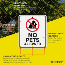 Load image into Gallery viewer, Bulk Case of 100 Signs - No Pets Allowed Aluminum Sign