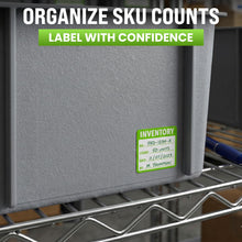Load image into Gallery viewer, Bulk Case of 50 Rolls - 500pcs Inventory Labels, Moving Box Stickers, Inventory SKU Count Labels 2" x 2", 500pcs/roll (No./Count/Date/By)