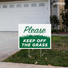 Load image into Gallery viewer, Bulk Case of 14 Sets - Keep Off Grass Yard Signs with H-Frame Stakes, 17" x 13" Corrugated Plastic Keep Off Grass Signs for Yard (Pack of 4)