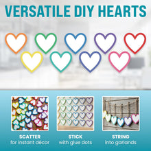 Load image into Gallery viewer, Bulk Case of 100 Sets - Paper Heart Cutouts 108pcs | Cut Out Shapes for Bulletin Board, Classroom, Decorations, Crafts. 3" x 3"