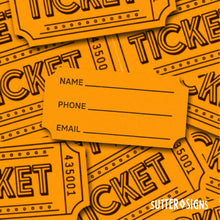 Load image into Gallery viewer, Bulk Case of 40 Sets - 1000 Raffle Tickets Double Roll | Tickets for Events, Drinks, 50/50, Carnival, Classroom (Fluorescent Orange)