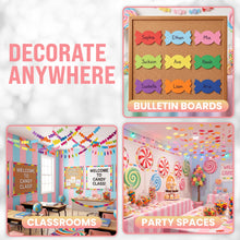 Load image into Gallery viewer, Bulk Case of 100 Sets - Candy Paper Cutouts 54pcs | Bulletin Board Cut Outs for Party Decorations, Classroom, Wall Decor