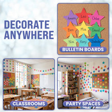 Load image into Gallery viewer, Bulk Case of 100 Sets - Large Star Paper Cutouts 27pcs | 7" Cut Out Shapes for Bulletin Board, Classroom, Decorations, Crafts