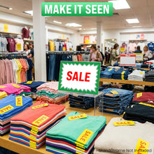 Load image into Gallery viewer, Bulk Case of 60 Sets - Sale Signs for Retail Stores 50pcs, 4.5" x 6.5", Green Starburst Paper Card Price Tags for Yard Sale, Garage Sale