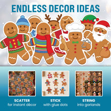 Load image into Gallery viewer, Bulk Case of 100 Sets - Gingerbread Paper Cutouts 54pcs | Bulletin Board Cut Outs for Party Decorations, Classroom, Wall Decor