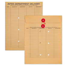 Load image into Gallery viewer, Bulk Case of 5 Sets - Interoffice Envelopes with String, 10" x 13" (Pack of 100), String Tie Interdepartmental Envelopes, Sturdy 100gsm Paper