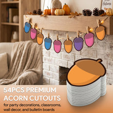 Load image into Gallery viewer, Bulk Case of 100 Sets - Acorn Paper Cutouts 54pcs | Bulletin Board Cut Outs for Party Decorations, Classroom, Wall Decor