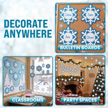 Load image into Gallery viewer, Bulk Case of 100 Sets - Snowflake Paper Cutouts 54pcs | Bulletin Board Cut Outs for Party Decorations, Classroom, Wall Decor