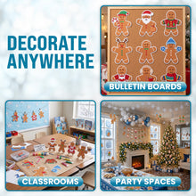 Load image into Gallery viewer, Bulk Case of 100 Sets - Gingerbread Paper Cutouts 54pcs | Bulletin Board Cut Outs for Party Decorations, Classroom, Wall Decor
