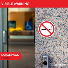Load image into Gallery viewer, Bulk Case of 250 Sets - 6pcs No Smoking Sign Stickers, 3" Circle No Smoking Sticker for Home, Business, Vehicles