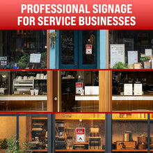 Load image into Gallery viewer, Bulk Case of 167 Sets - Will Return Sign with Adjustable Clock, 9.25" x 5.75" Two Sided Plastic Sign with Twine and Suction Cup Hook, Business Hours Open Closed