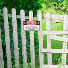 Load image into Gallery viewer, Bulk Case of 100 Signs - Notice Enter at Own Risk Sign - Not Responsible for Injuries or Accidents | Aluminum Safety Warning Mounting Sign, 10" x 6"