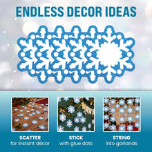 Load image into Gallery viewer, Bulk Case of 100 Sets - Snowflake Paper Cutouts 54pcs | Bulletin Board Cut Outs for Party Decorations, Classroom, Wall Decor