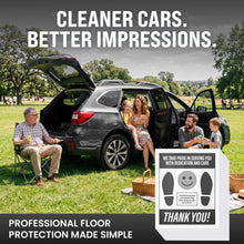 Load image into Gallery viewer, Bulk Case of 2 Sets - Paper Floor Mats for Cars 300ct Oil Resistant Composite Laminated Paper, White Disposable Floor Protector Mats for Car Detailing and Automotive Shop Supplies, 16" x 20" - Black &amp; White