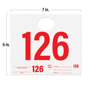 Car Service Tags 000-999 with Key Rings