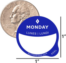 Load image into Gallery viewer, Daily Food Rotation Labels Removable 1&quot; Day Dots, 1000 ct Refill Roll, Monday