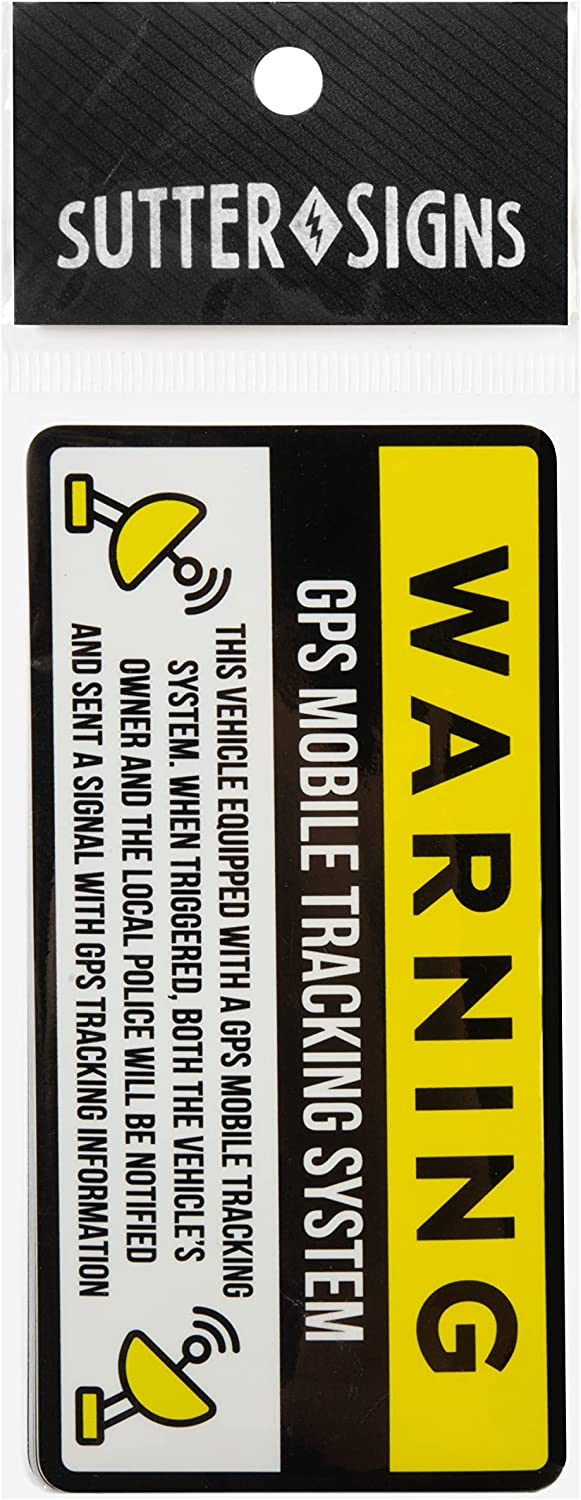 Anti-Theft Car Vehicle Stickers with GPS Tracking Warning (Pack of