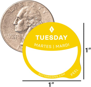 Daily Food Rotation Labels Removable 1" Day Dots, 1000 ct Refill Roll, Thursday