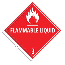 Load image into Gallery viewer, Sutter Signs Flammable Liquid Warning Stickers | DOT Compliant Placard for Trucks (Pack of 25)