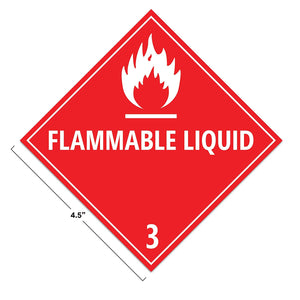 Sutter Signs Flammable Liquid Warning Stickers | DOT Compliant Placard for Trucks (Pack of 25)