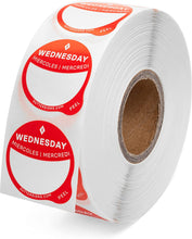 Load image into Gallery viewer, Daily Food Rotation Labels Removable 1&quot; Day Dots, 1000 ct Refill Roll, Wednesday