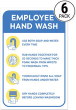 Load image into Gallery viewer, Employee Hand Wash Sign Guide Sticker (Pack of 6)