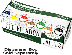 Daily Food Rotation Labels Removable 1" Day Dots, 1000 ct Refill Roll, Sunday