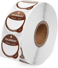 Load image into Gallery viewer, Daily Food Rotation Labels Removable 1&quot; Day Dots, 1000 ct Refill Roll, Thursday