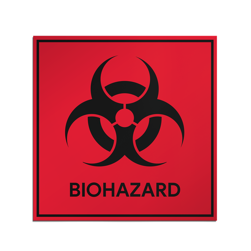 Biohazard Stickers Signs (Pack of 10)