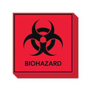 Biohazard Stickers Signs (Pack of 10)