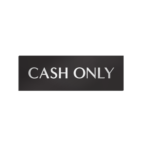 Cash Only Sticker Signs (Pack of 3)