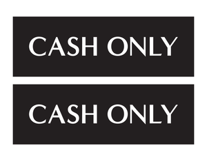 Cash Only Sticker Signs (Pack of 3)