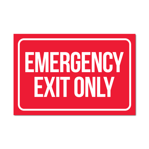 Emergency Exit Only Sticker Signs (Pack of 2)