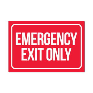 Emergency Exit Only Sticker Signs (Pack of 2)
