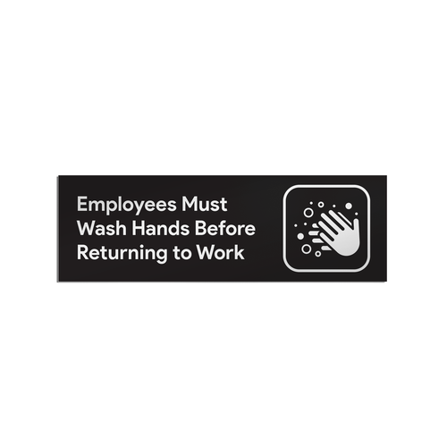 Employees Must Wash Hands Restroom Stickers (Pack of 2)