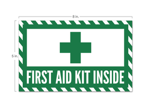 First Aid Kit Inside Sticker Signs (Pack of 6)
