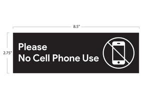 Please No Cell Phone Use Sticker Signs (Pack of 2)