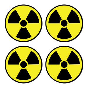 Nuclear Radiation Warning Symbol Stickers (Pack of 4)