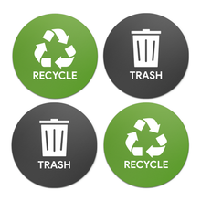 Load image into Gallery viewer, Recycle &amp; Trash Garbage Sticker Set (2 Recycle Stickers and 2 Trash Stickers)
